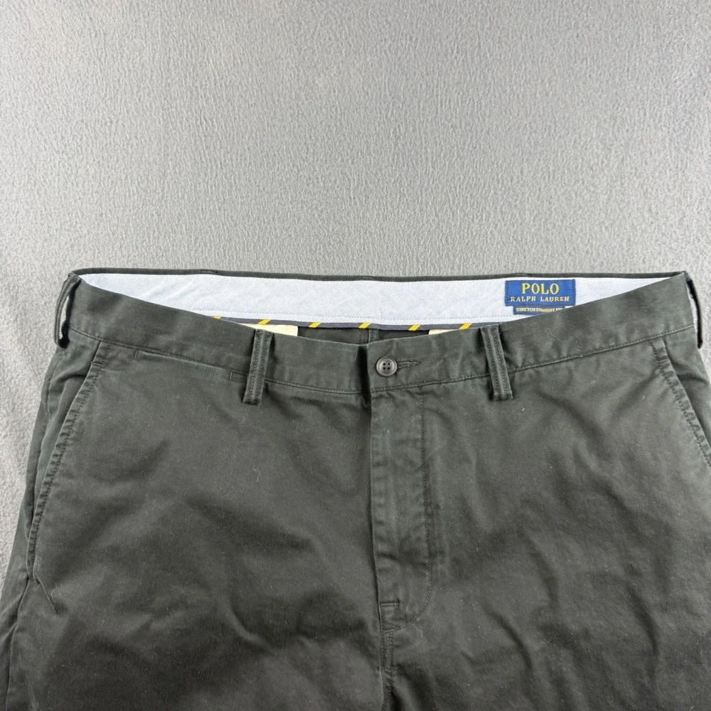 Polo Ralph Lauren Pants Men's 36x32 (Fits 37x32) Black Stretch Straight Fit Pony